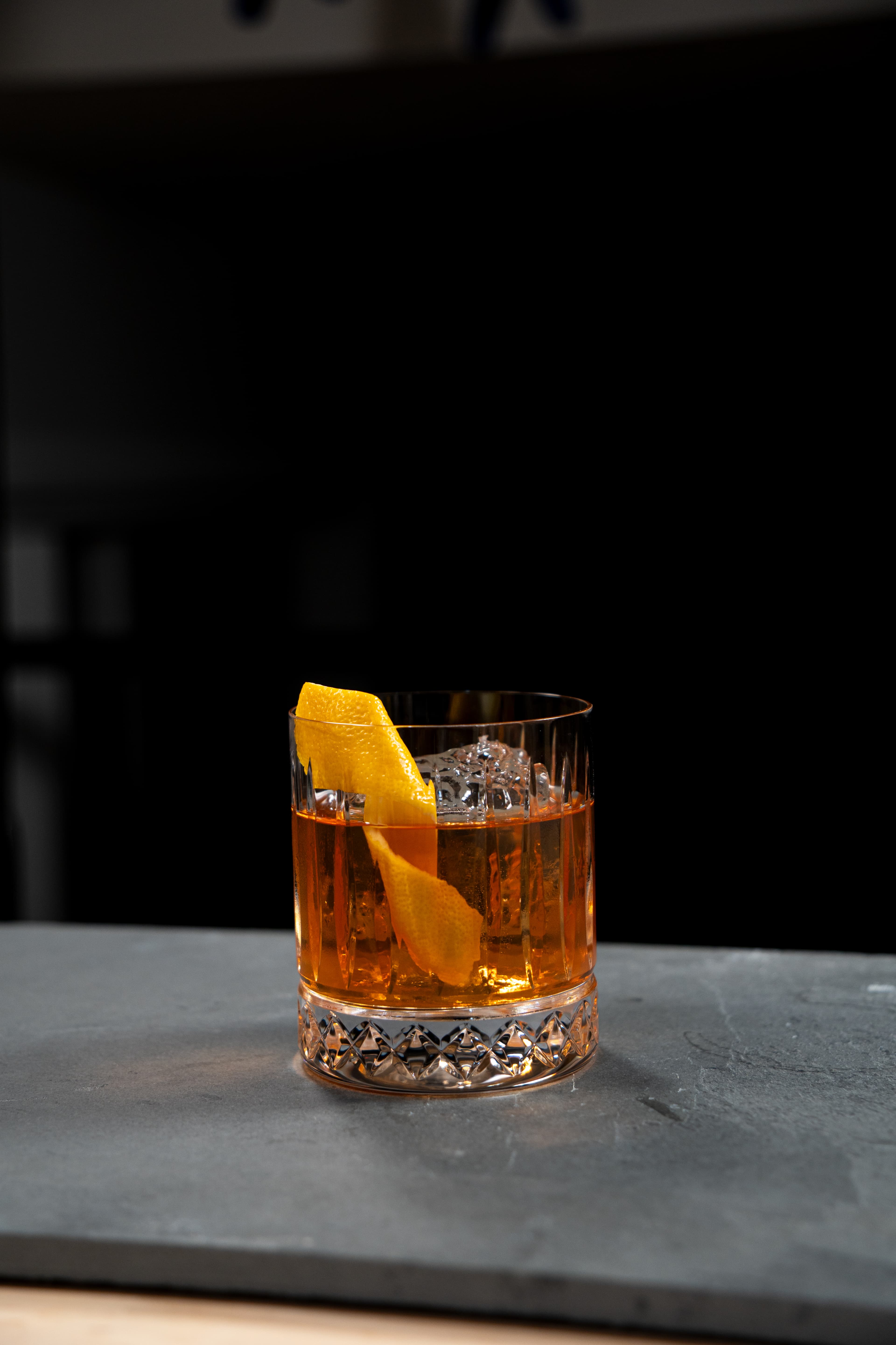 An improved-classic cocktail served in a rocks glass